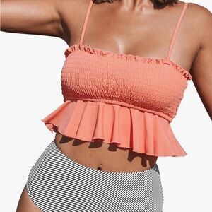 CUPSHE Women Bikini Set High Waisted Bottom Ruffle Top NWT